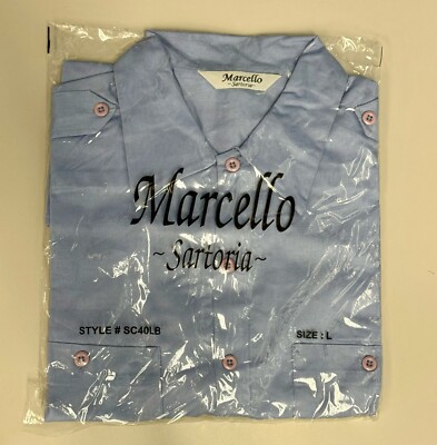 Marcello Short Sleeve Work Shirt, Light Blue