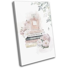 Floral Perfume Books Flower Fashion SINGLE CANVAS WALL ART Picture Print