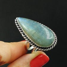 Pear Cut Labradorite Ring 925 Sterling Silver Handmade Proposal Gift for Her