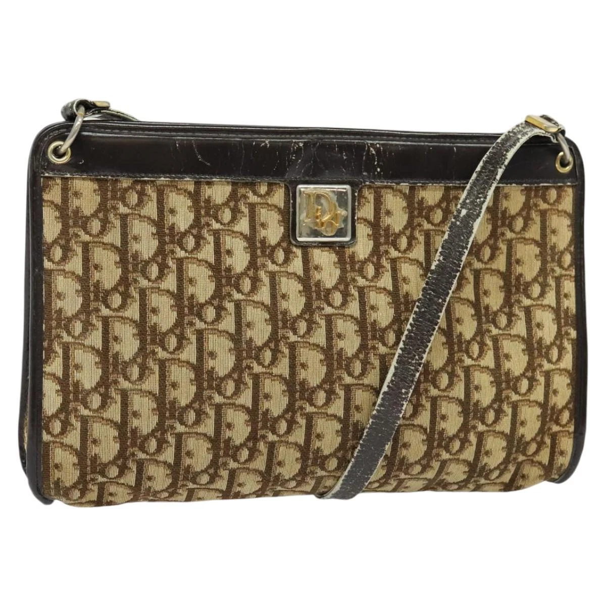 Sac bandoulière Christian Dior trotteur toile beige authentique 115861
