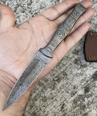 Scottish Dirk SGIAN DUBH Knife Forged Damascus Steel Dagger