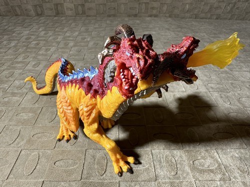 Three Headed Fire Breathing Dragon Action Figure Mythical Fantasy 2010 Safari - Picture 6 of 13