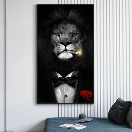 Modern Animal Art Pictures Canvas Painting Funny Smoking Lion Poster and Prints | eBay Modern Animal Art Pictures Canvas Painting Funny Smoking Lion Poster and Prints | eBay