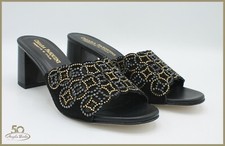 Pasquini sandali da donna eleganti per cerimonia con tacco strass camoscio sabot