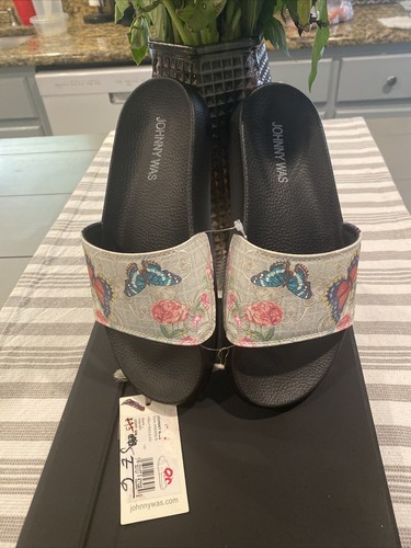 Johnny Was ""Holly"" Toboganes junto a la piscina - Nuevo con etiqueta/bolso de almacenamiento - Para mujer Talla 6,0 - Imagen 2 de 12