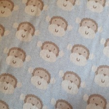 Next Monkey Pram Blanket Blankie Comforter Soother Blue IMPERFECT 