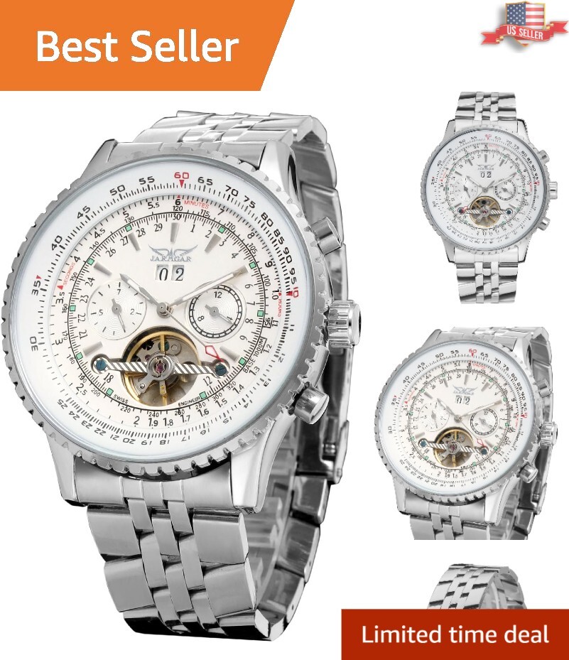 Elegant Men's Self-Winding Tourbillon Watch with Protective 