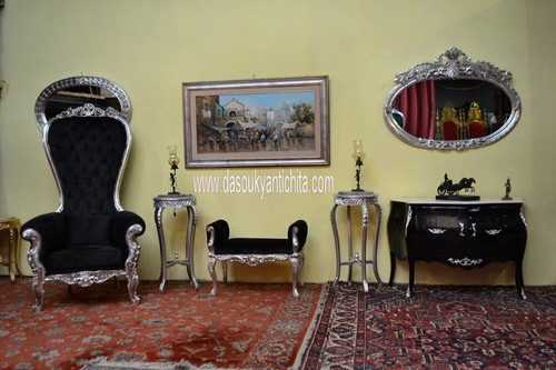 Servante-credenza a due sportelli ebanizzata stile Luigi XV - Foto 11 di 11