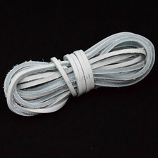 ONE PAIR WHITE - 72" Leather Shoelaces Strings Boat Shoe Boot Laces