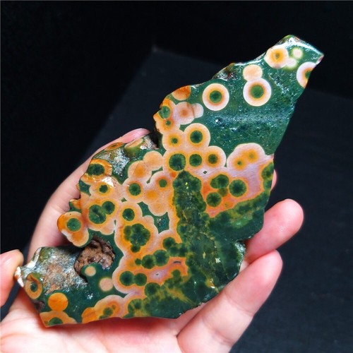 Rare 91G Natural Orbicular Ocean Jasper Rough Stone Healing Madagascar QB199