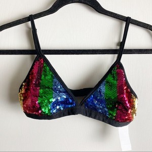 rainbow sequin bralette