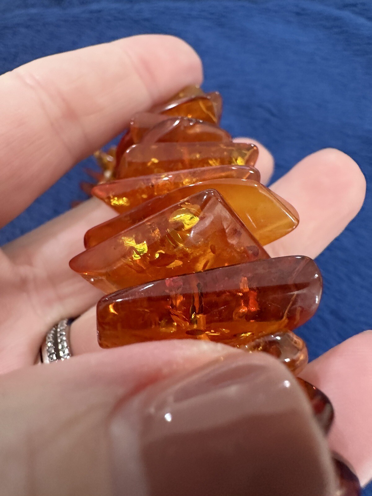 Vintage Baltic Amber Chip Statement Necklace, 28i… - image 2