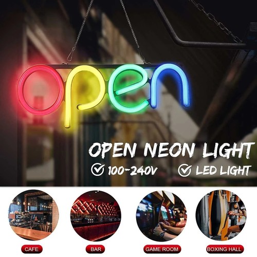 Open Leuchtschild LED Schild Reklame Offen Schild Beleuchtet Leuchtreklame Lampe - Bild 3 von 14