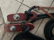 Mecate reins with slobber straps