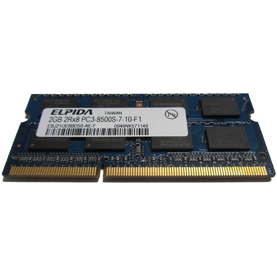 2GB DDR3 1066MHz 2RX8 PC3-8500S ELPIDA For Laptop RAM Memory - Image 2 of 3