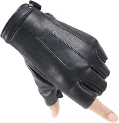 Long Keeper Fingerless Thermal Leather Gloves Men Women