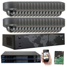 32 Channel H.265 NVR (32) 5MP 4X Optical Zoom PoE IP Dome Camera Security System