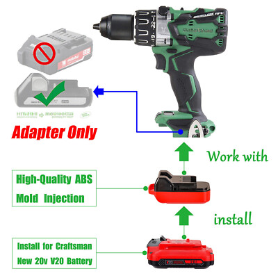 #ad #ad Adapter for Craftsman 20V New Style Red V 20 Battery Fits Metabo HPT 18v Tools $10.11
