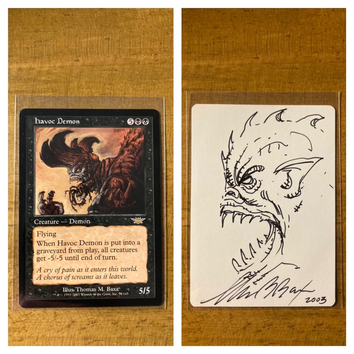 MTG✨Signed HAVOC DEMON ARTIST PROOF w/SKETCH✨Legions MINT Rare