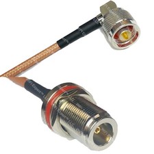 RG400 N MALE ANGLE to N FEMALE BULKHEAD RF Cable FAST-SHIP LOT