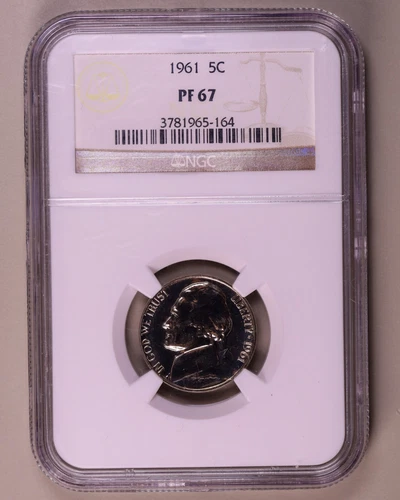 1961 Jefferson Nickel NGC PF67 ***RARE ORIGINAL PROOF NICKEL***