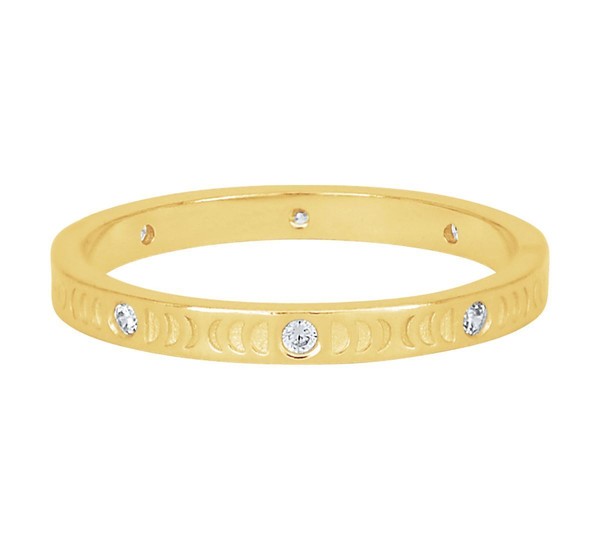 "925 Sterling Silber \"Penelope\" Ring Zirkonia Kreis Rund Mond Halbmond Sichel"-image