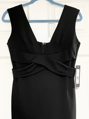 Bebe Dress Sz 6 Cocktail Party Formal Cross Cross Bodice Little Black Dress  2.0 | eBay