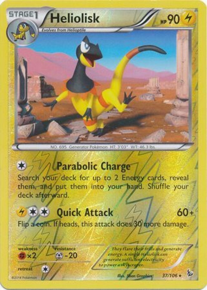 x1 Heliolisk - 37/106 - Rare - Reverse Holo Pokemon XY Flashfire M/NM