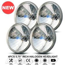 Lucas 5.75 5 34 Inch Classic Cars Headlamp Headlight Set Halogen H4 Conversion