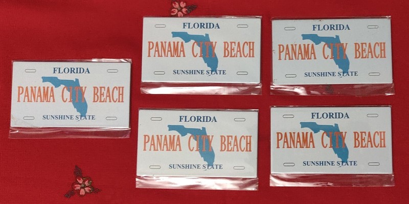 5 Panama City Beach Florida Souvenir Heavyweight Magnets, Fine for Car, Fridge