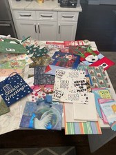 Huge Lot Of Christmas Gift Bags Christmas Cards, Wrapping Paper And More