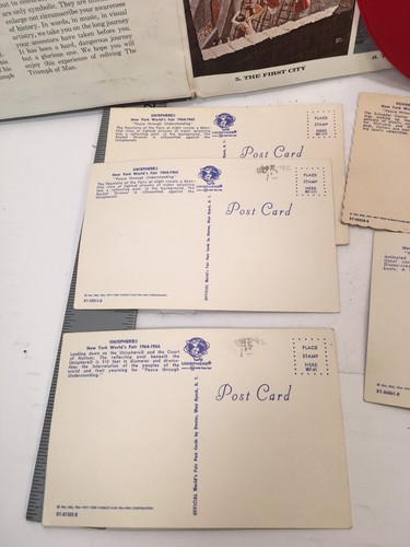 NEW YORK WORLD'S FAIR POST CARDS & TRIUMPH OF MAN RECORD Lot Collection Vintage - Picture 3 of 6