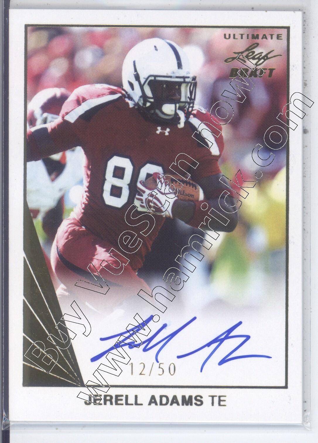 jerell adams rc rookie draft auto autograph carolina gamecocks college #/50 2016