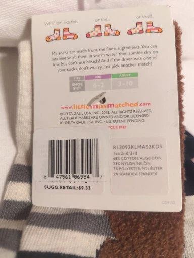 Nuevo con etiquetas LittleMissMatch, 2 paquetes de 2 calcetines, edades 4-9 Foto 4 de 4
