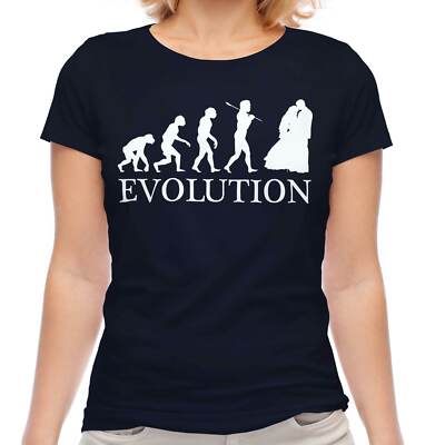HOCHZEIT EVOLUTION DAMEN T-SHIRT TEE TOP GESCHENK KLEID BRAUT
