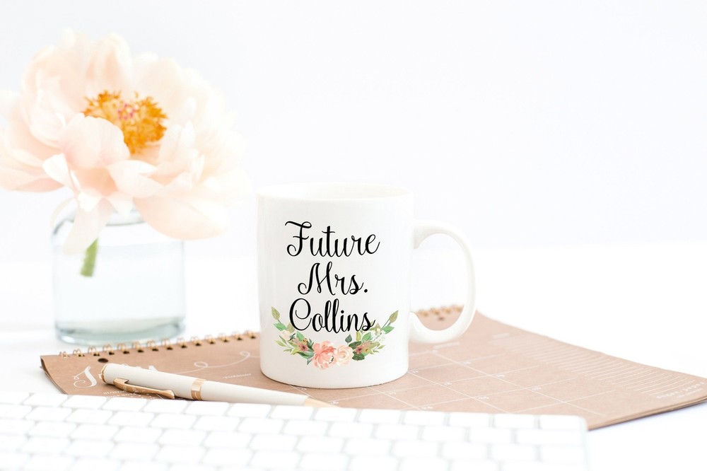 Personalized Future Mrs Mug Floral Future Mrs Engagement Mug Engaged Mug Future