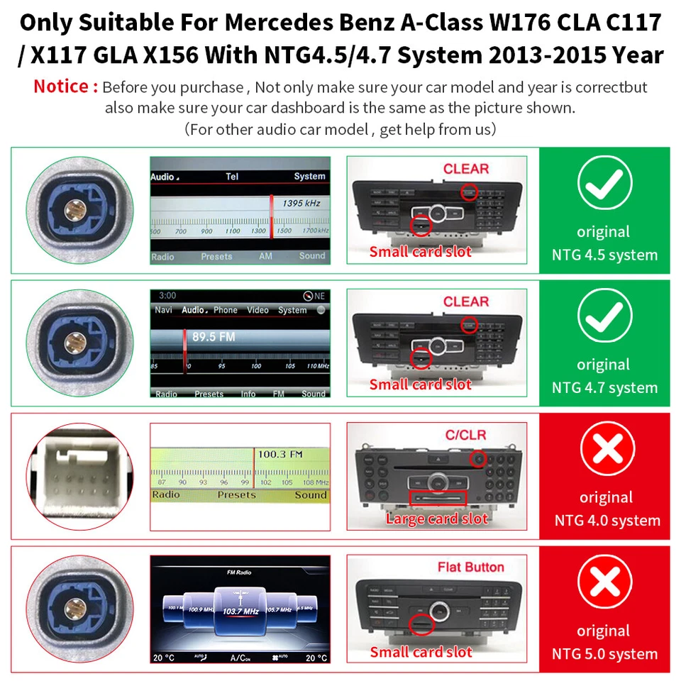 Wireless CarPlay Android Auto Interface for Mercedes Benz A-Class W176 CLA GLA - Image 3 of 4