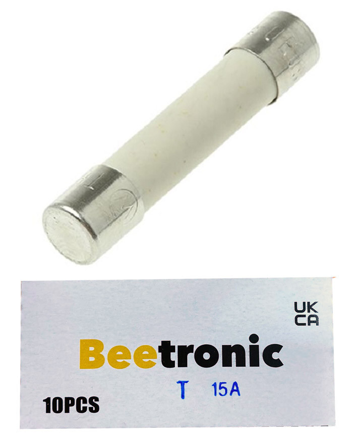 Beetronic 10 x T15A 15A 15 Amp Anti-Surge Time Delay Ceramic Fuse 32x6mm 250v