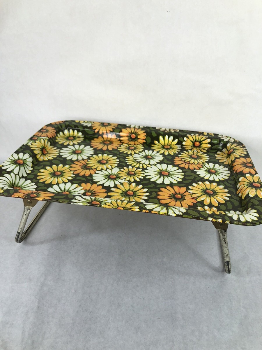 Vintage 60's Marsh Allen Daisy Floral Serving TV Lap Tray