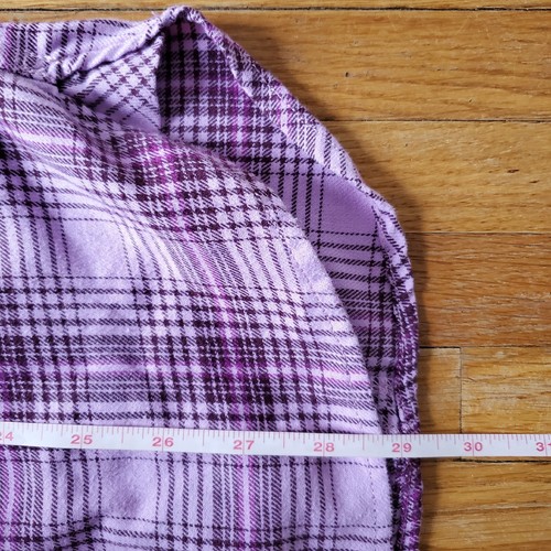 Duluth Trading Co. purple plaid cotton flannel button down shirt XS Medium - Picture 4 of 5