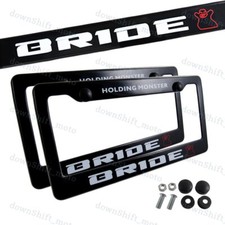 2pc Jdm Bride Black Abs License Plate Frame With Caps For Honda Civic Crv Acura 2pc Jdm Bride Black Abs License Plate Frame With Caps For Honda Civic Crv Acura
