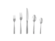 Fortessa Lucca Flatware Set, 20-Piece, Faceted Stainless