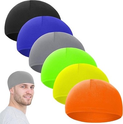 6 Pcs Men Skull Cap Helmet Liner Cooling Sweat Wicking Beanie Head Wrap