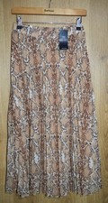 Marks & Spencer Womens Brown Polyester Blend Pleated Skirt Size UK10