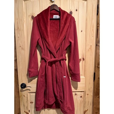 UGG Duffield II Robe Womens XL Red Fleece Lined Plush Shawl Collar UA4101W
