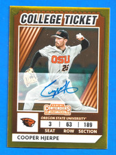 2022 Elite Extra Edition COOPER HJERPE AUTO CONTENDERS COLLEGE TICKET GOLD /99