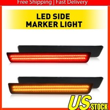 4pcs Front Rear Smoked Lens Led Side Marker Lights For 2015-22 Dodge Challenger 4pcs Front Rear Smoked Lens Led Side Marker Lights For 2015-22 Dodge Challenger