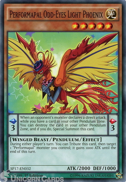 SP17-EN032 Performapal Odd-Eyes Light Phoenix : Common 1st Edition Mint YuGiOh C