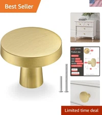 Stylish Brushed Gold Cabinet Knobs - Durable Zinc Alloy for Drawers & Cupboards
