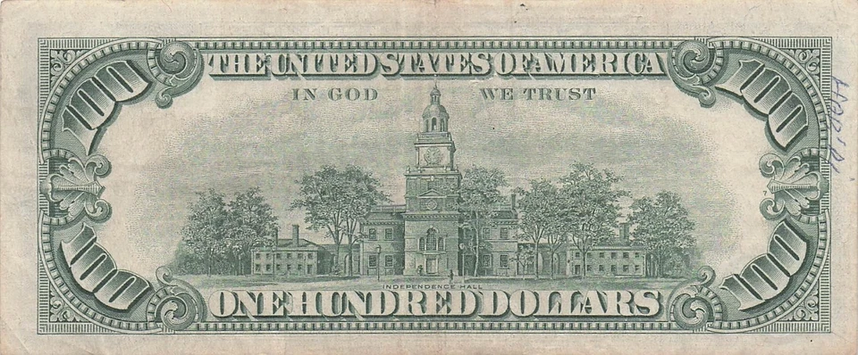 USA $100 Series of 1966 Red Seal Block A Circulated Banknote BTx1 - Image 2 of 2